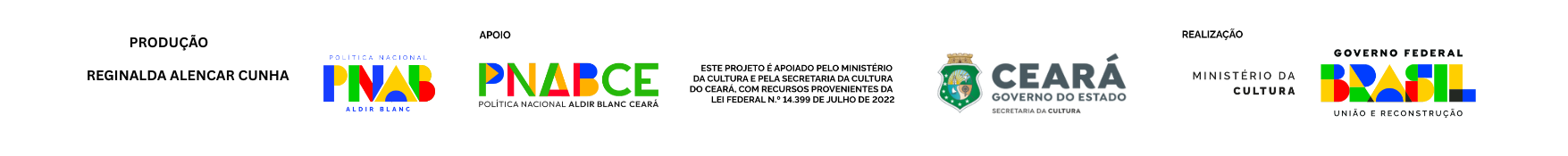 Faixa de Apoio e Realização - Lei Aldir Blanc, Secult Ceará, Ministério da Cultura e Governo Federal